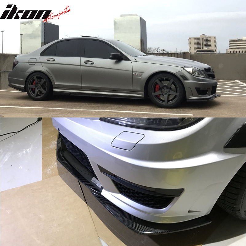2012-2015 Benz W204 C63 AMG GH Style Front Bumper Lip Carbon Fiber CF