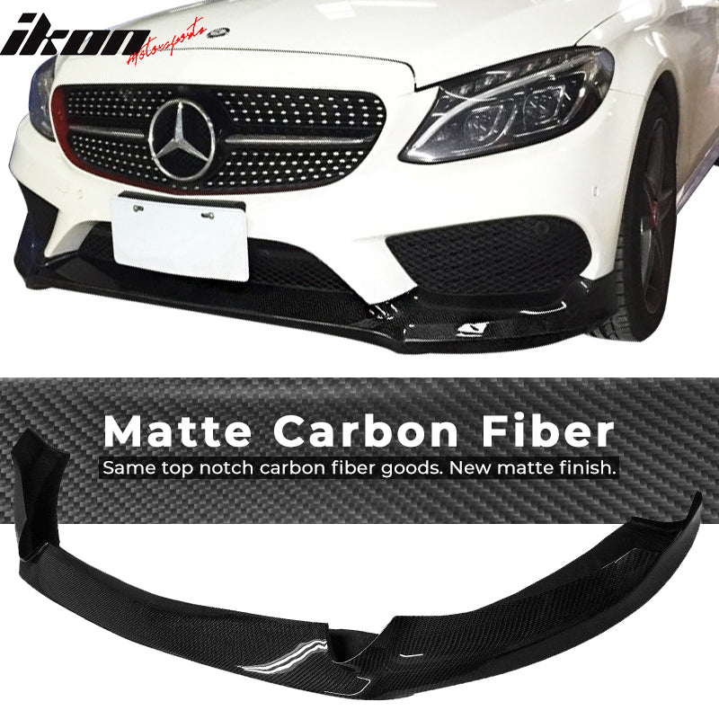 2015-2016 Benz C-Class W205 Sports CS Front Bumper Lip Carbon Fiber CF