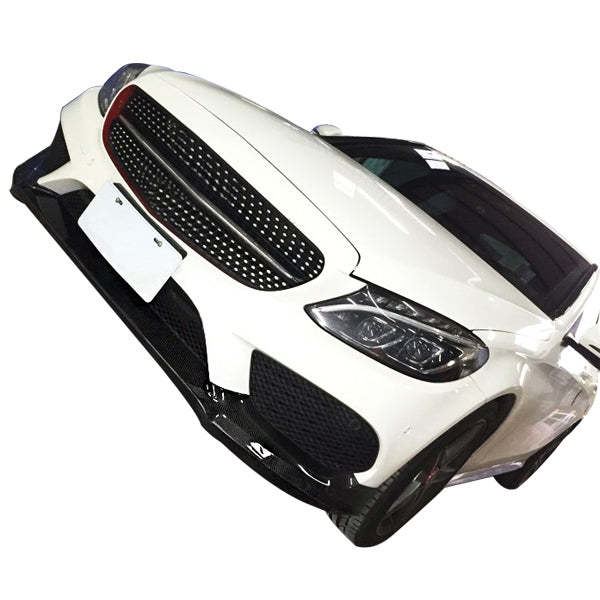 2015-2016 Benz C-Class W205 Sports CS Front Bumper Lip Carbon Fiber CF