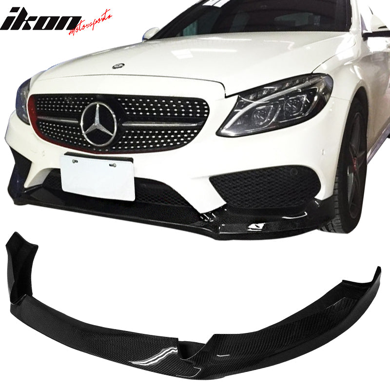 2015-2016 Benz C-Class W205 Sports CS Front Bumper Lip Carbon Fiber CF