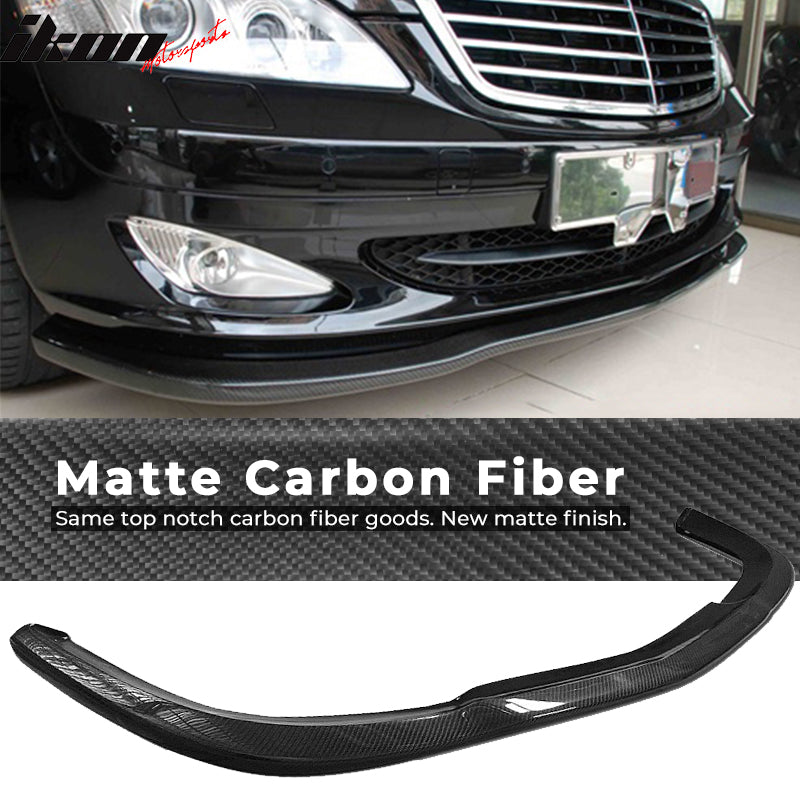 2007-2013 Benz W221 S-Class CS Style Front Bumper Lip Carbon Fiber