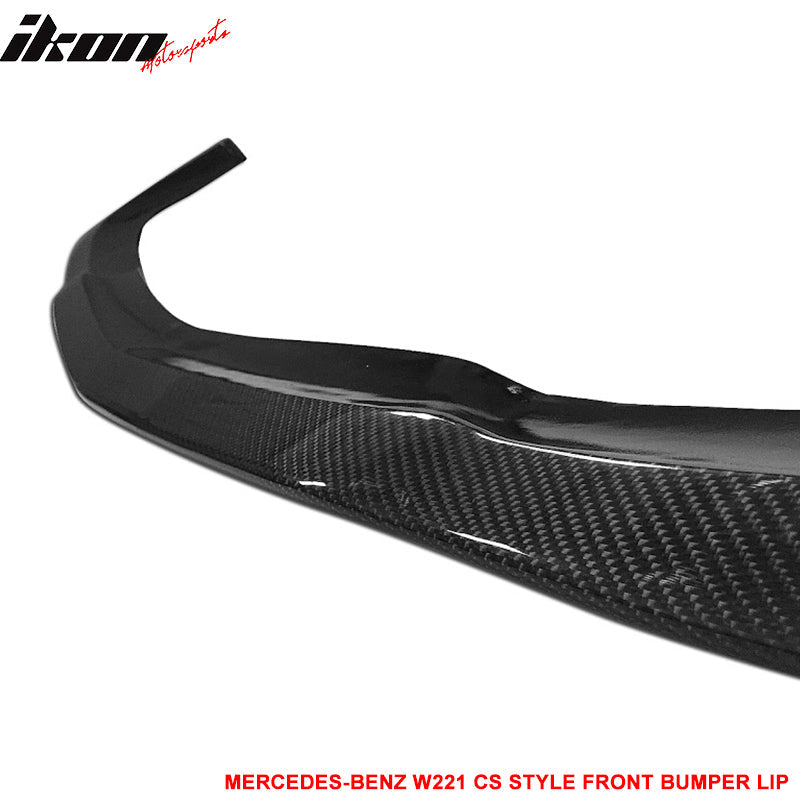 2007-2013 Benz W221 S-Class CS Style Front Bumper Lip Carbon Fiber