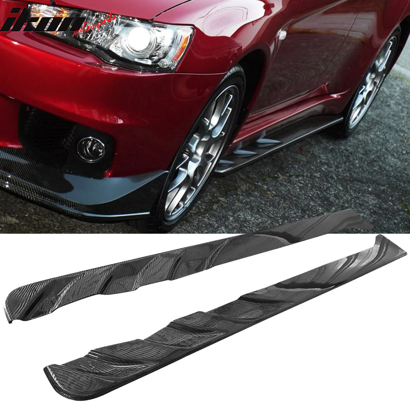 2008-2016 Mitsubishi Lancer EVO X Jun Style Side Skirts Carbon Fiber
