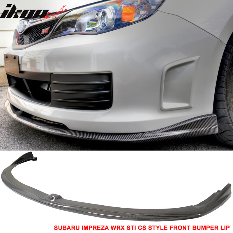 2008-2010 Subaru WRX STI CS Style Front Bumper Lip Carbon Fiber