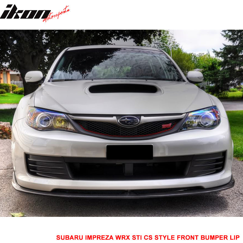 2008-2010 Subaru WRX STI CS Style Front Bumper Lip Carbon Fiber