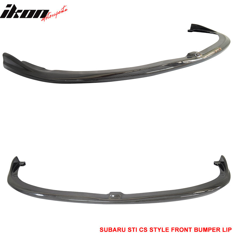 2008-2010 Subaru WRX STI CS Style Front Bumper Lip Carbon Fiber
