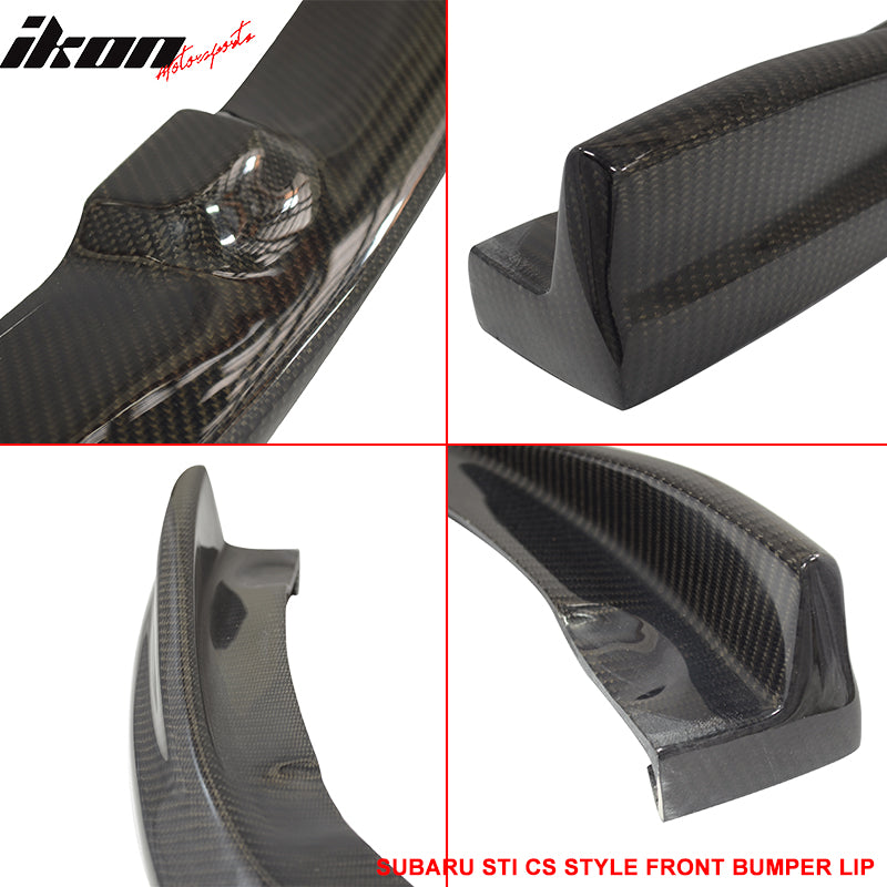 2008-2010 Subaru WRX STI CS Style Front Bumper Lip Carbon Fiber