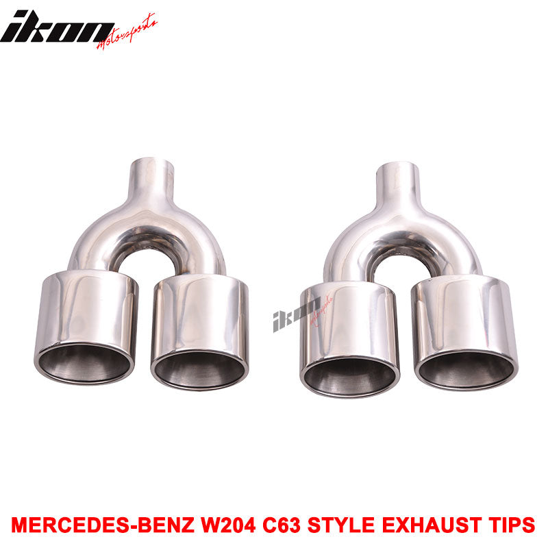 Fits 12-14 Benz W204 C-Class CF Rear Diffuser + C63 Exhaust Tips