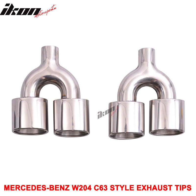 Fits 12-14 Benz W204 C-Class CF Rear Diffuser + C63 Exhaust Tips