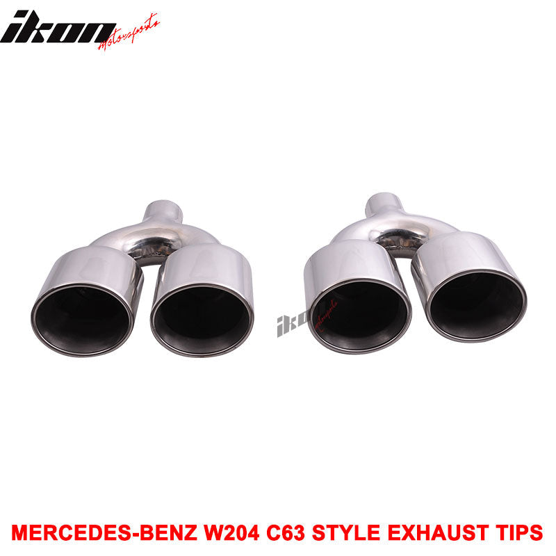 Fits 12-14 Benz W204 C-Class CF Rear Diffuser + C63 Exhaust Tips