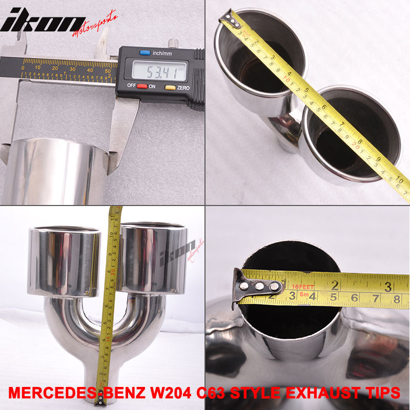 Fits 12-14 Benz W204 C-Class CF Rear Diffuser + C63 Exhaust Tips