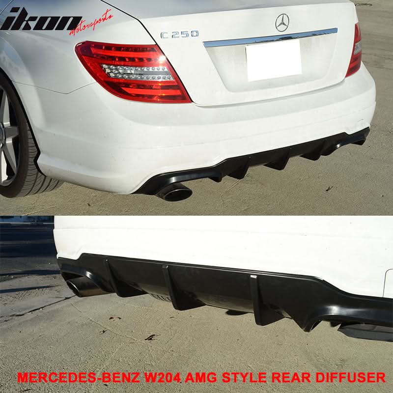2012-2014 Mercedes W204 C-Class Rear Bumper Diffuser ABS