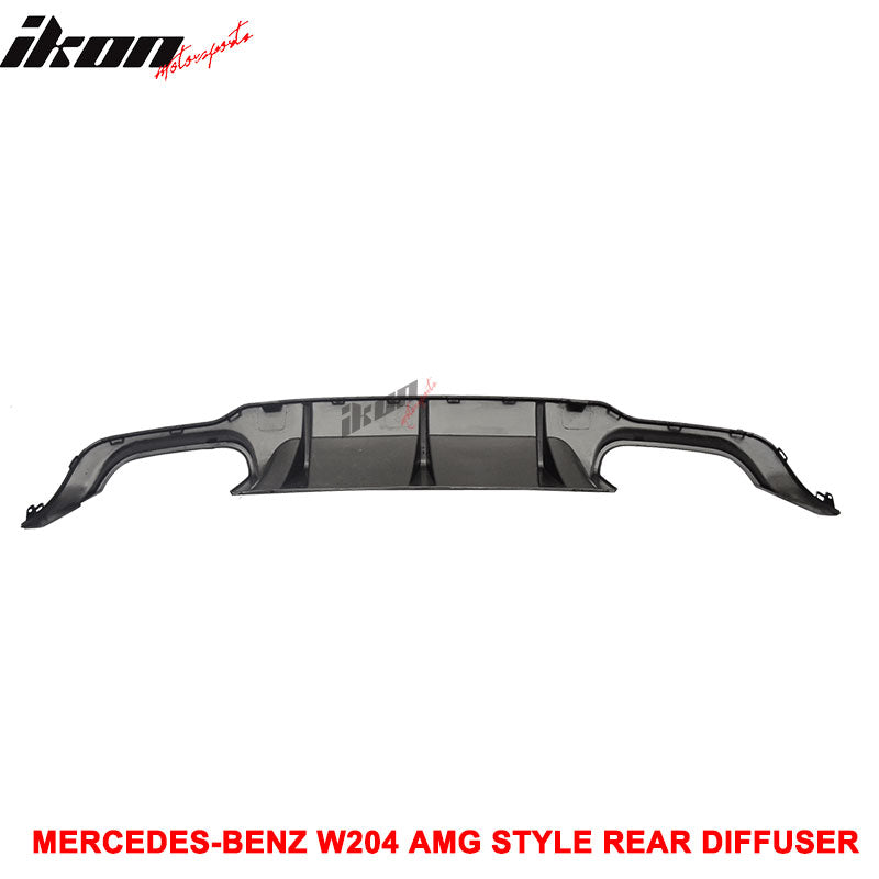 Fits 12-14 Benz W204 C-Class CF Rear Diffuser + C63 Exhaust Tips