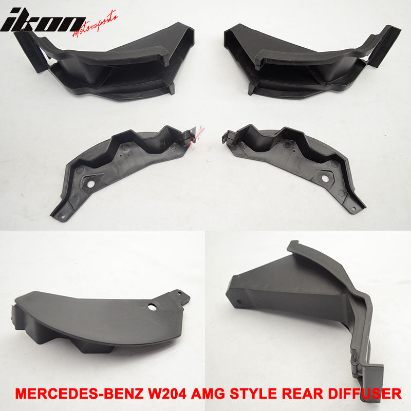 Fits 12-14 Benz W204 C-Class CF Rear Diffuser + C63 Exhaust Tips