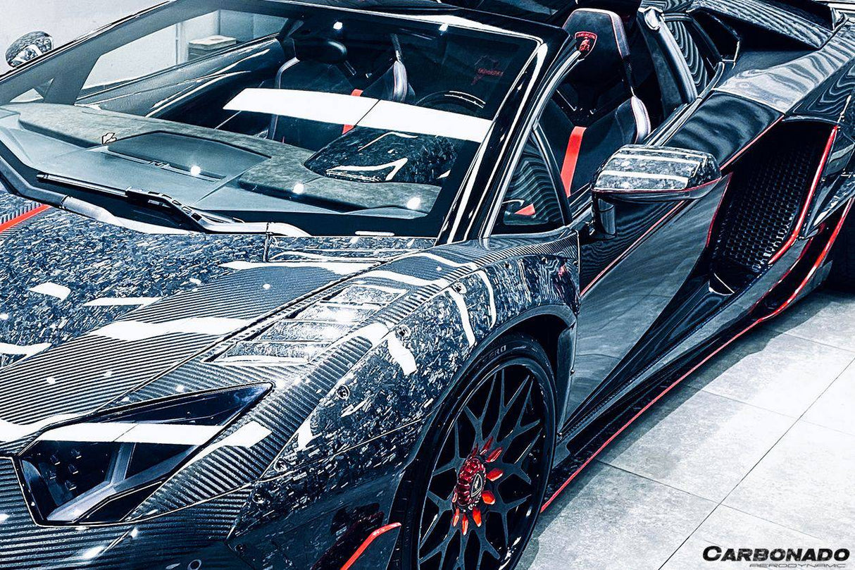 2011-2022 Lamborghini Aventador Dry Carbon Fiber Mirror Cover Replacement Carbonado (OEM)| LP700, LP720, LP740, LP750, ,SVJ