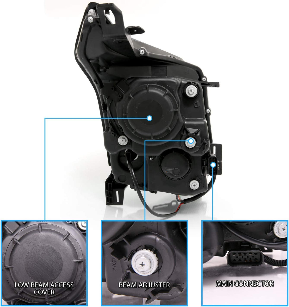 Amerilite Chrome Projector Replacement Headlights LED Boards For 20102016 Cadillac Srx Version Only Passenger And Driver Side