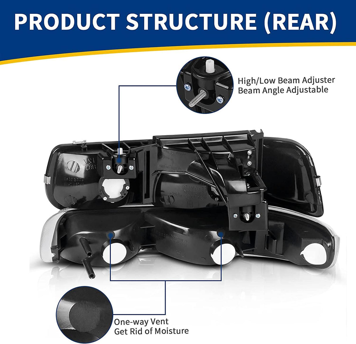 Autosaver88 Headlight Assembly Compatible With 19992002 Chevy Silverado 1500 250020012002 1500hd 2500hd 350020002006 Tahoe Suburban 2500 Headlamp Bumper Lights Black Housing Amber Reflector