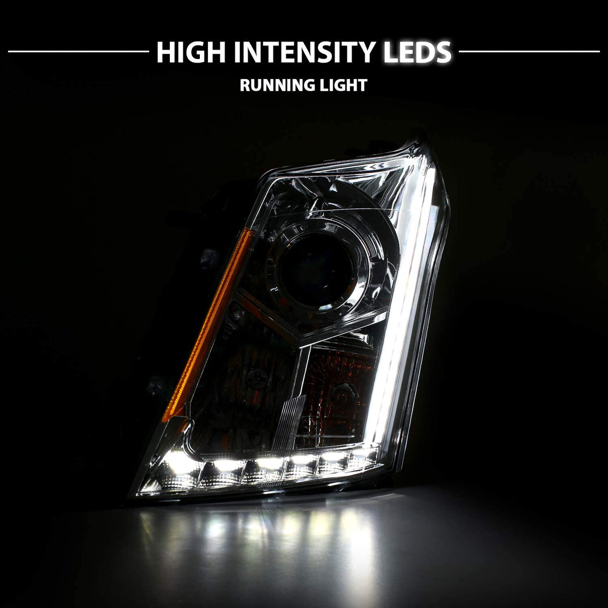 Amerilite Chrome Projector Replacement Headlights LED Boards For 20102016 Cadillac Srx Version Only Passenger And Driver Side