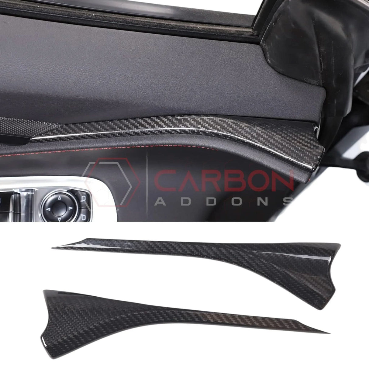 C8 Corvette Real Carbon Fiber Door Panel Upper Trim Covers(2020-2025)