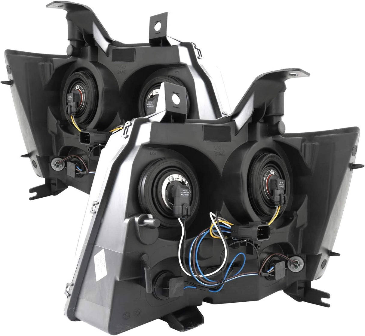 Amerilite Black Replacement Headlights For Chevy Tahoe Suburban Avalanche Pair Driver And Passenger Side Housing