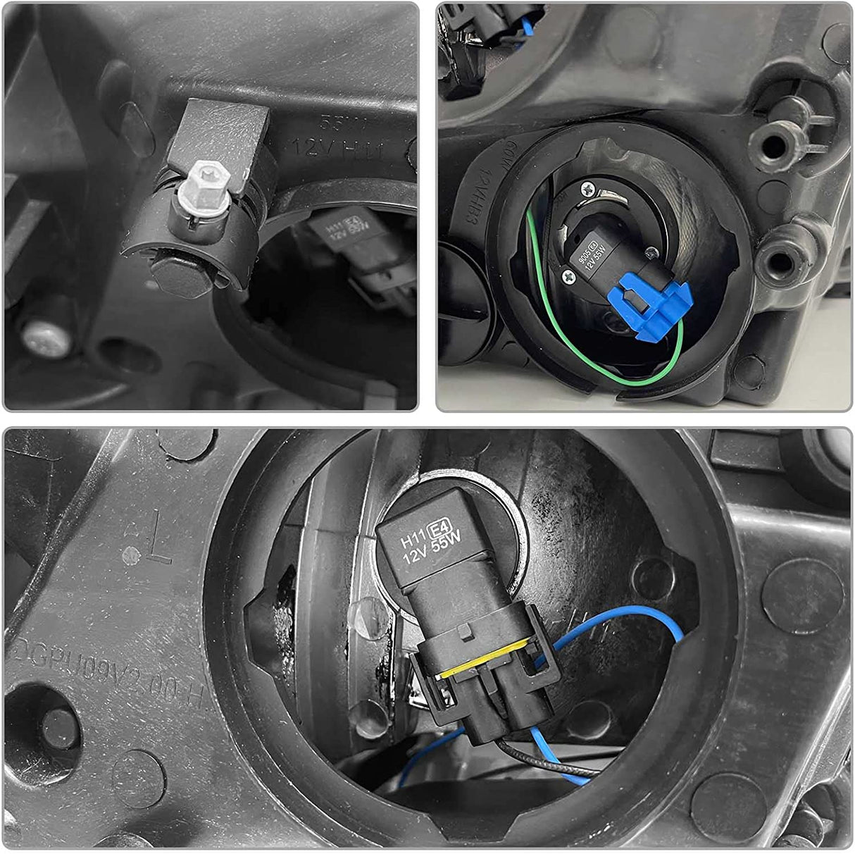 2009-2018 Dodge Ram Headlight Assembly Compatible with Ram 1500 / Ram 2500 3500 / 2010-2018 / Ram 2500 3500 / 2019-2021 Ram 1500 Classic, Chrome Housing Amber Reflector Replacement