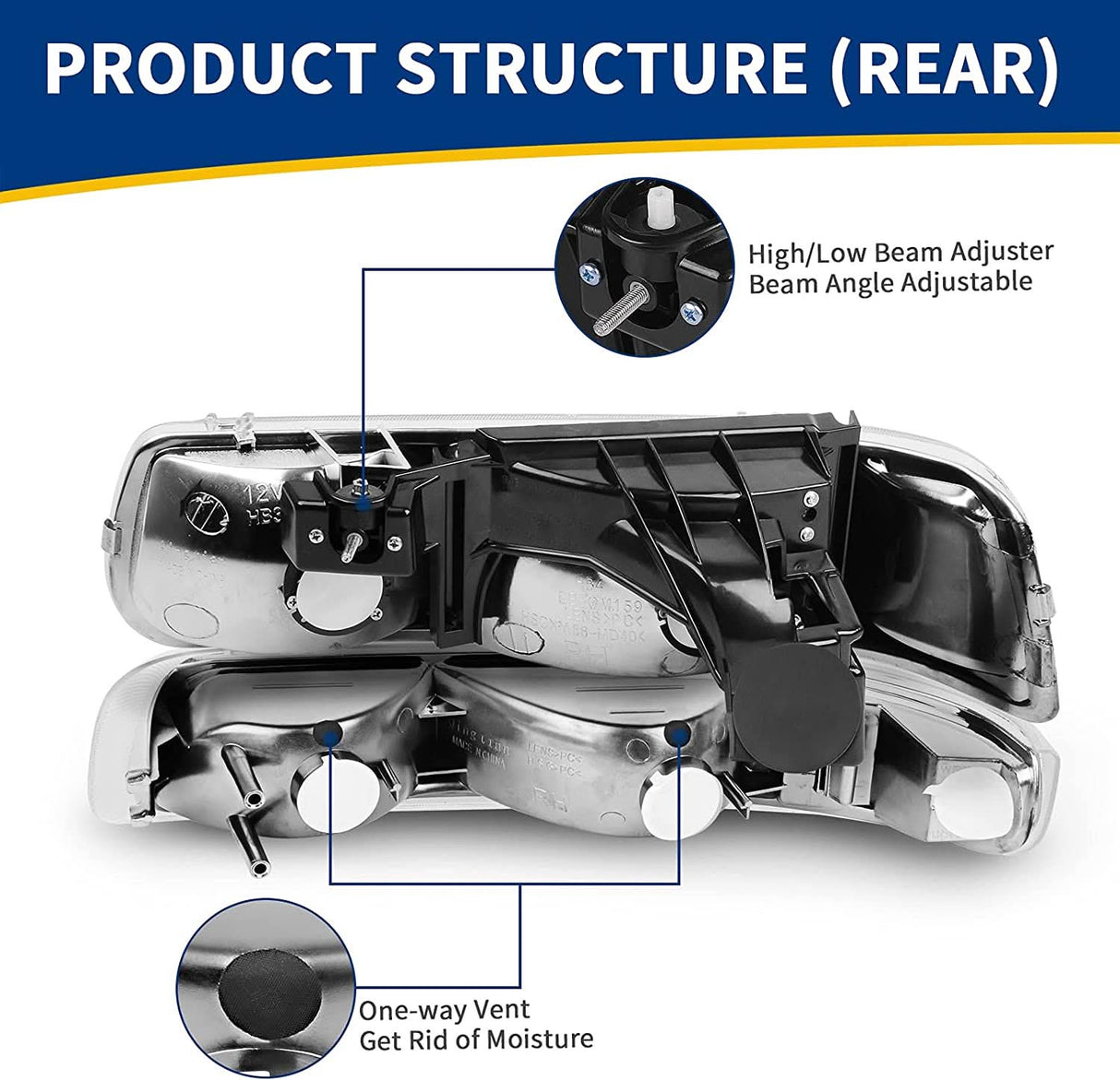 Autosaver88 Headlight Assembly Compatible With 19992002 Chevy Silverado 20002006 Tahoe Suburban Headlamp Bumper Lights Black Housing Reflector Chrome