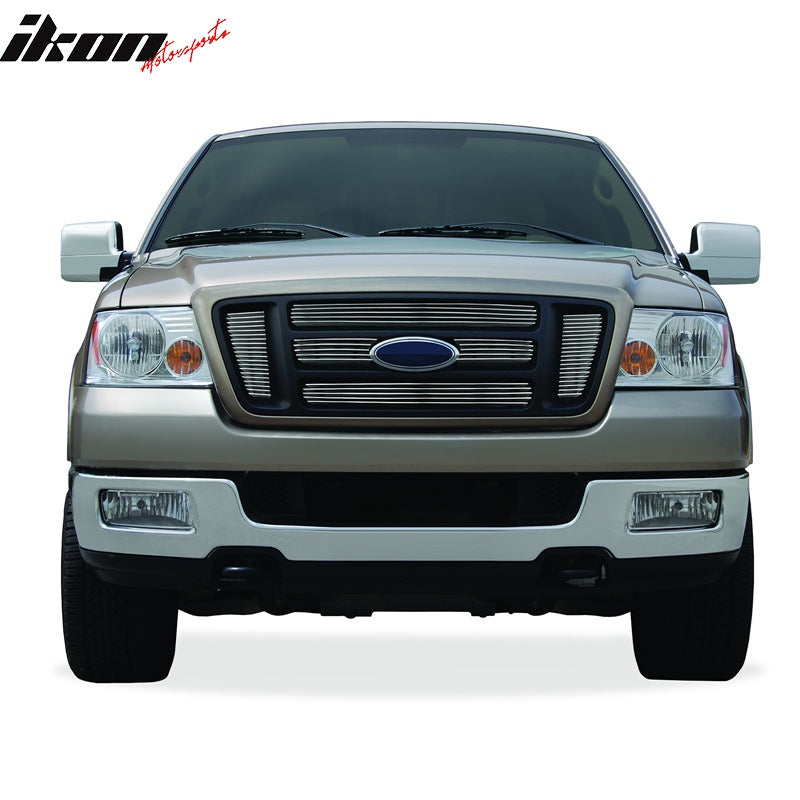 2004-2008 Ford F-150 Horizontal Overlay Style Silver Front Grile