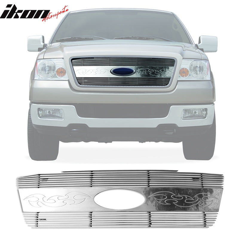2004-2008 Ford F-150 Blade HoneyComb Style Polished Silver Front Grile