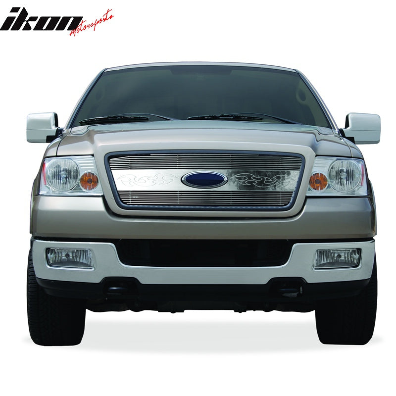 2004-2008 Ford F-150 Blade HoneyComb Style Polished Silver Front Grile
