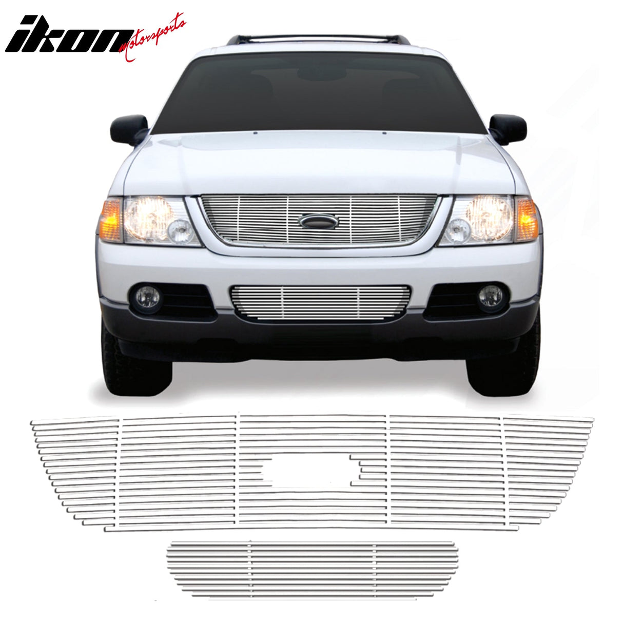 2002-2005 Ford Explorer Billet Style Bumper Upper Lower Insert Grille