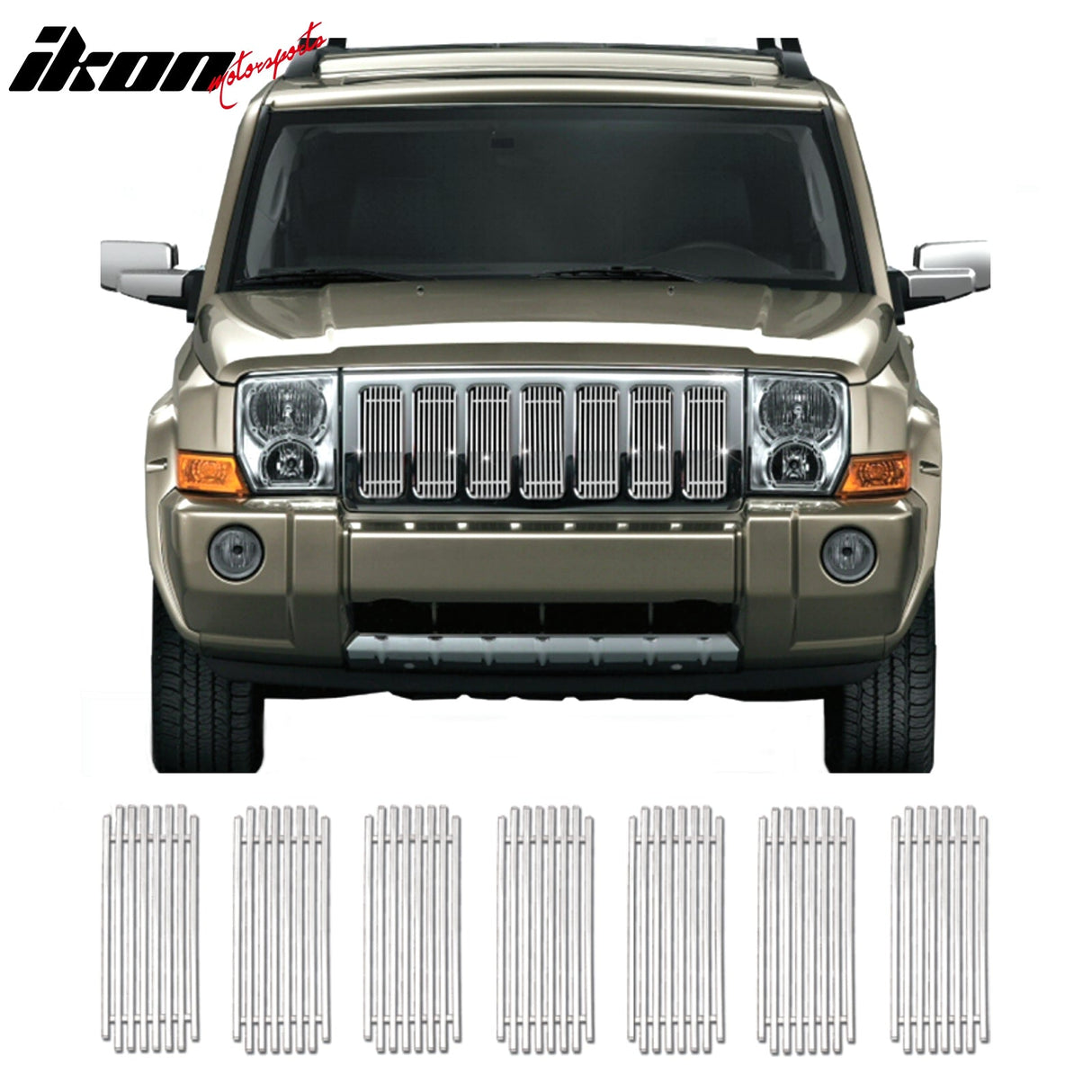 2006-2011 Jeep Commander Billet Style Front Upper Grille Inser Chrome