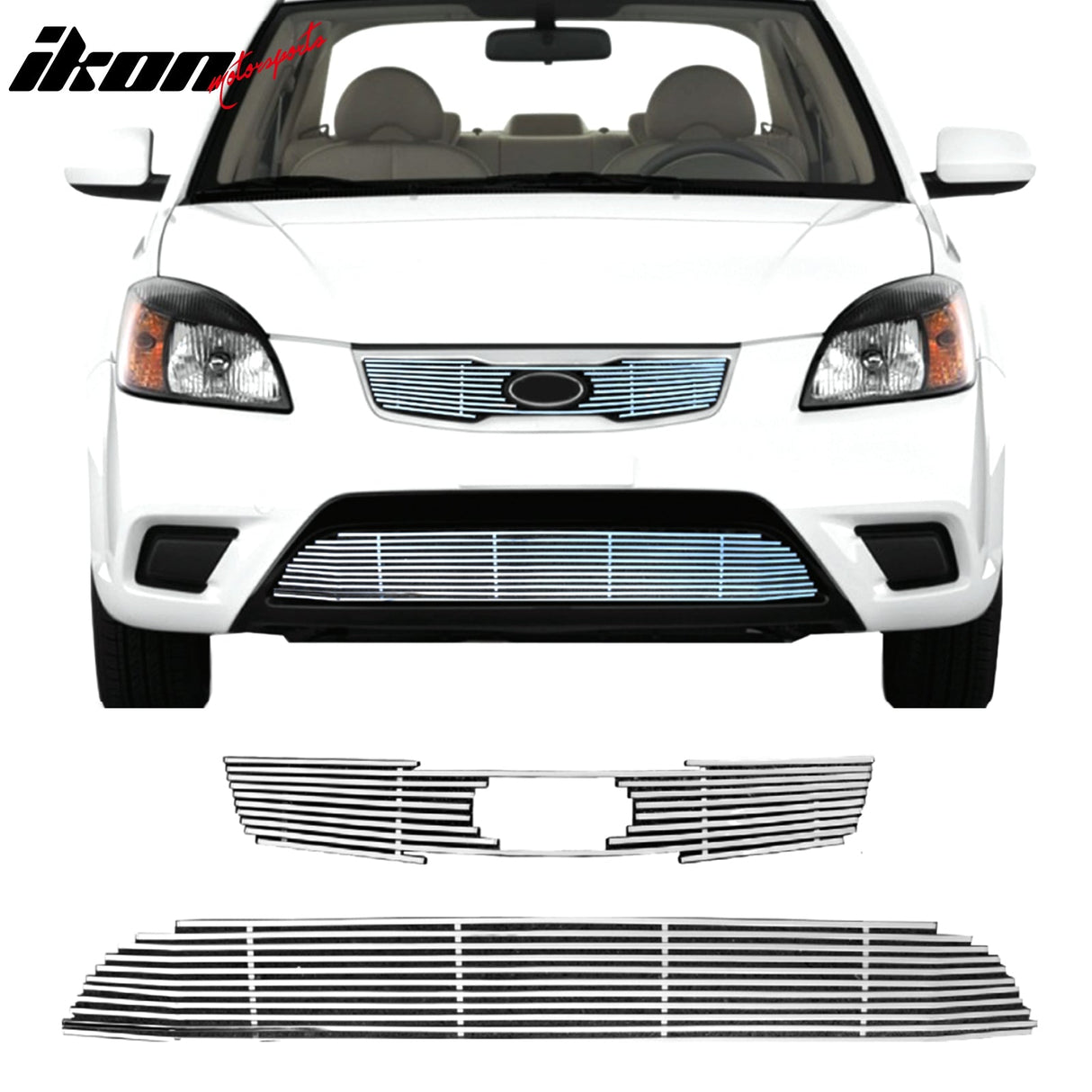 2010-2011 Kia Rio Billet Style Chrome Front Grille Stainless Steel