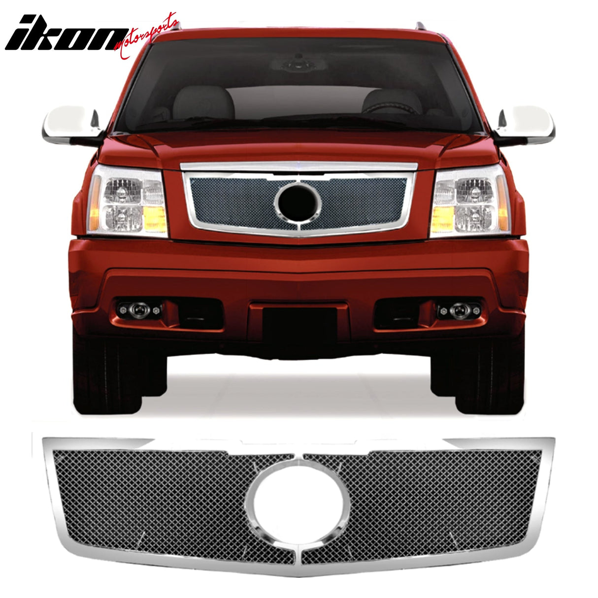 2002-2006 Cadillac Escalade Mesh Style Front Bumper Upper Grill Chrome