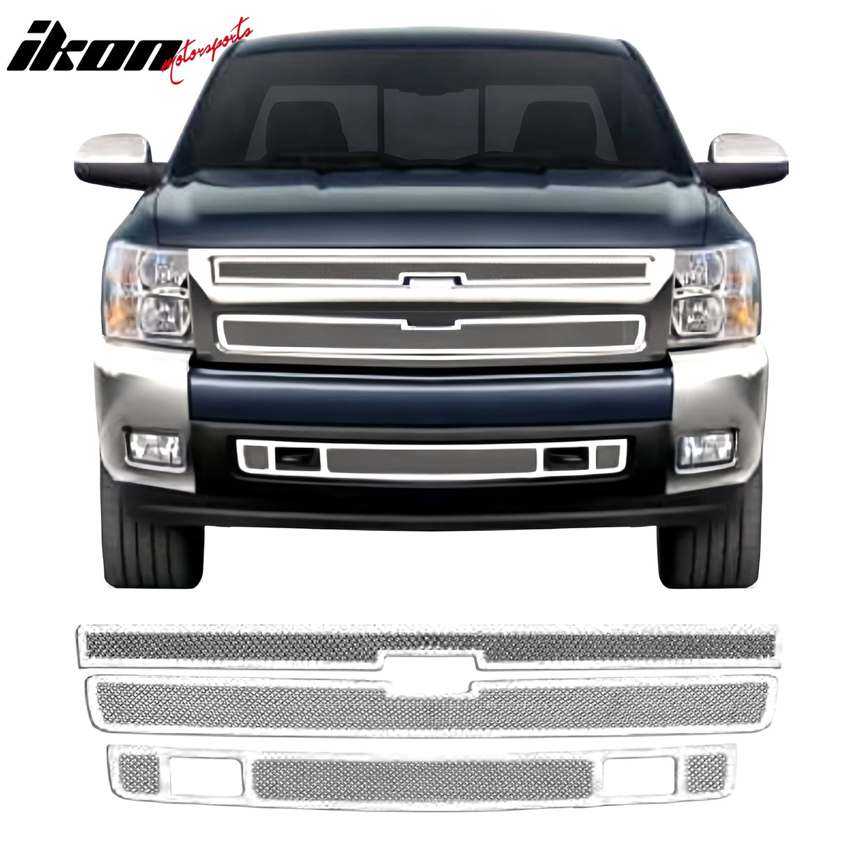 2007-2013 Chevy Silverado 1500 Mesh Lower Grill Insert Stainless Steel