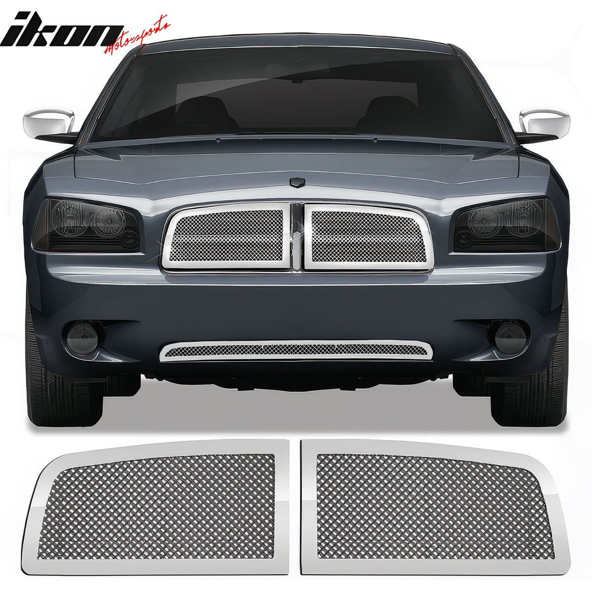 2006-2010 Dodge Charger Mesh Style Chrome Front Grille Stainless Steel
