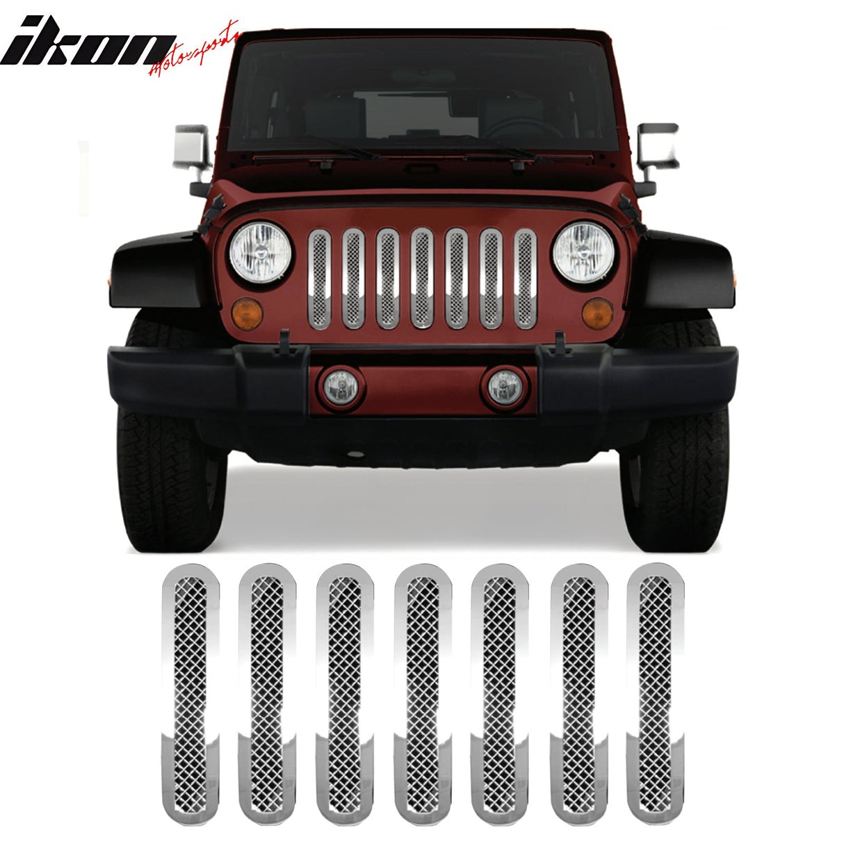 2007-2013 Jeep Wrangler Bumper Upper Mesh Grill Insert Stainless Steel