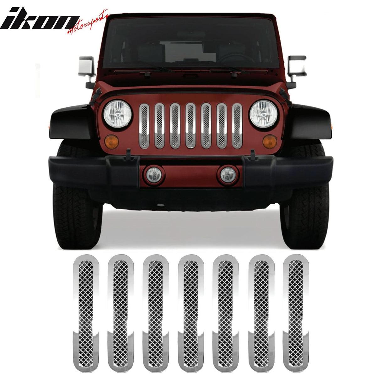 2007-2013 Jeep Wrangler Bumper Upper Mesh Grill Insert Stainless Steel
