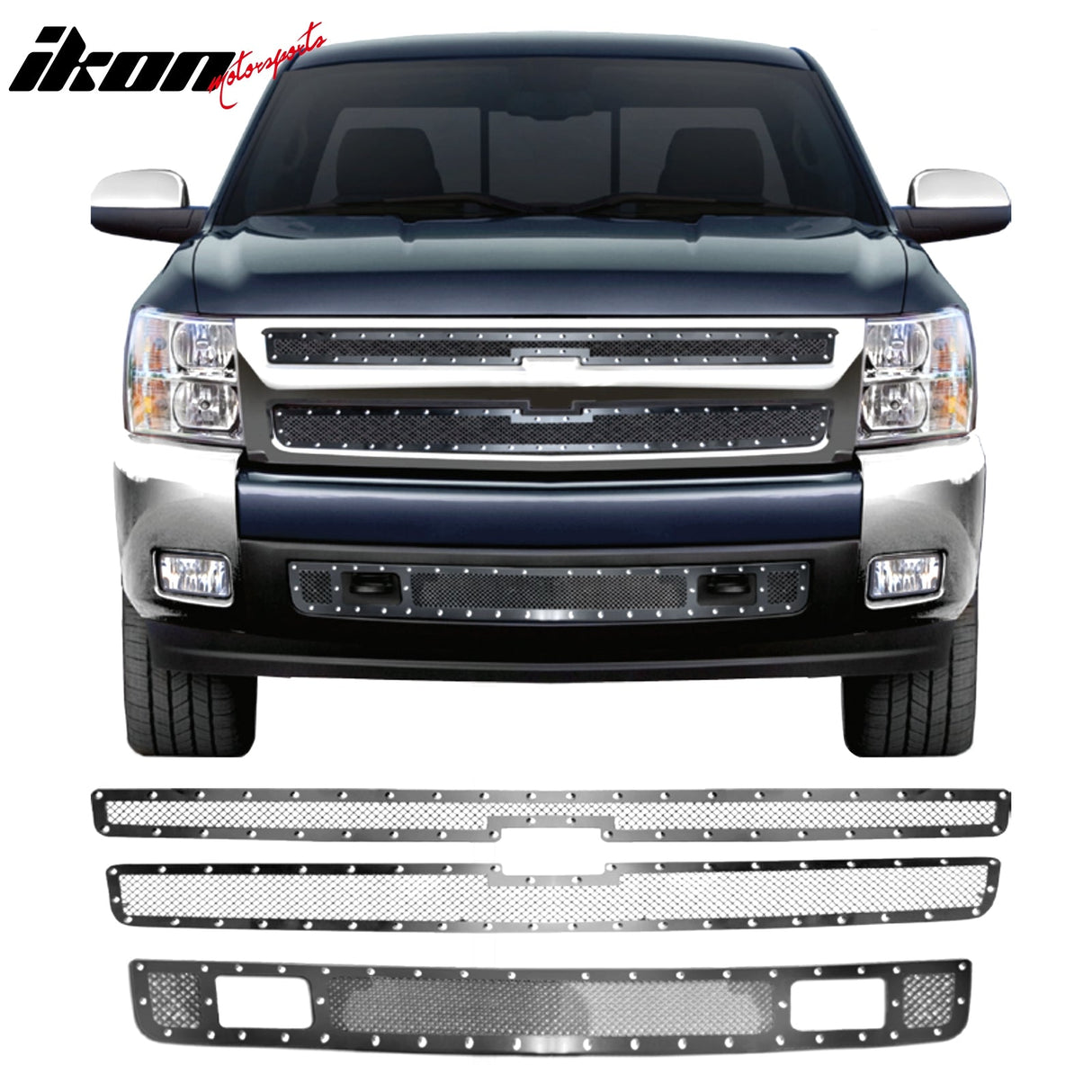 2007-2013 Chevy Silverado 1500 Mesh Style Bumper Lower Grille Insert