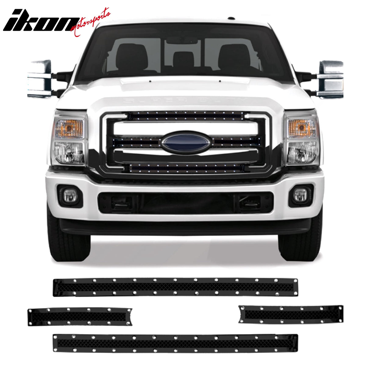 2011-2013 Ford F250 Super Duty Mesh Style Bumper Upper Grille Inserts