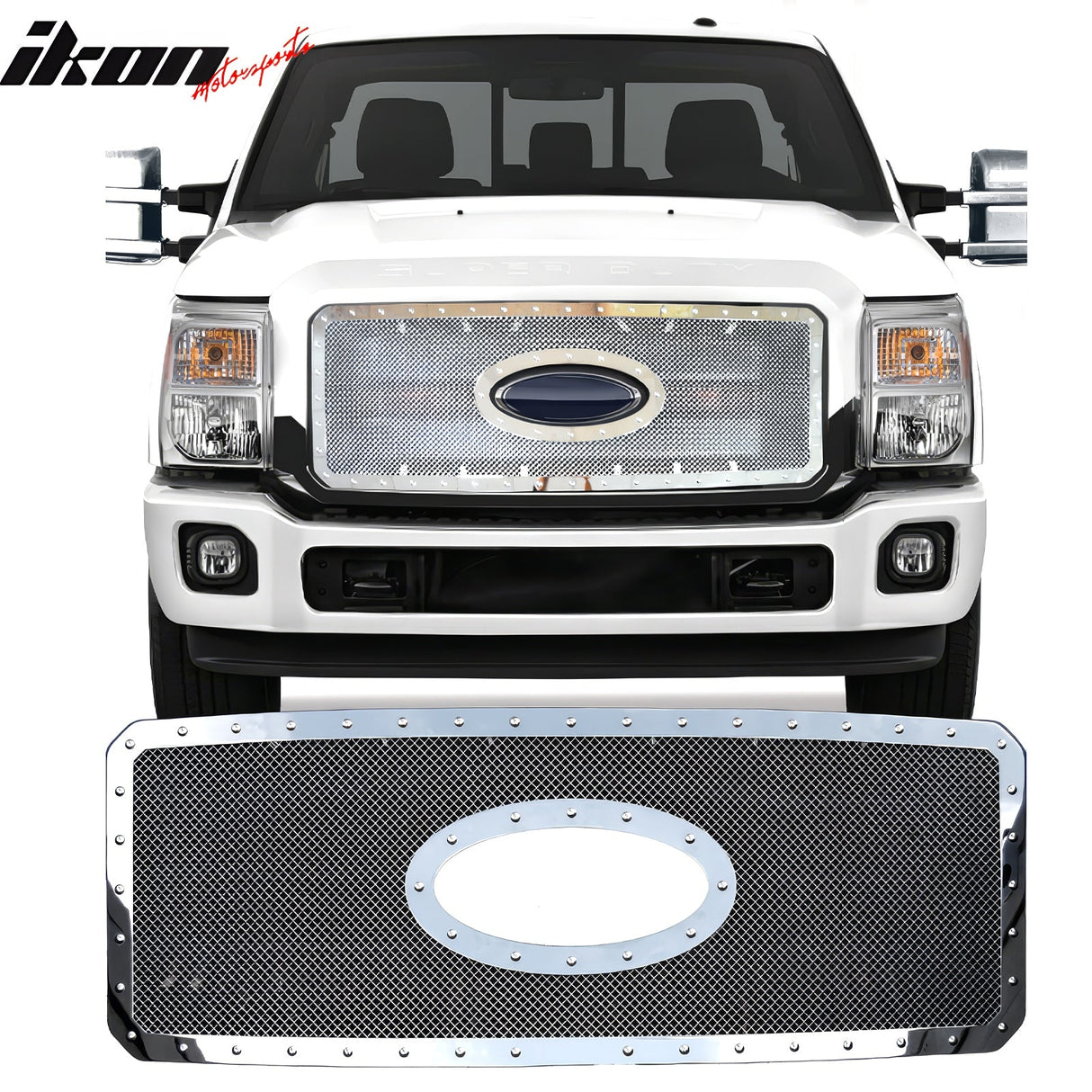 2011-2013 Ford F-250 Super Duty Mesh Chrome Grille Stainless Steel
