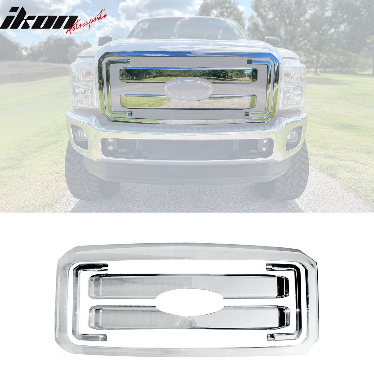 2011-2016 Ford F-250 OE Style Chrome Front Bumper Upper Grille ABS