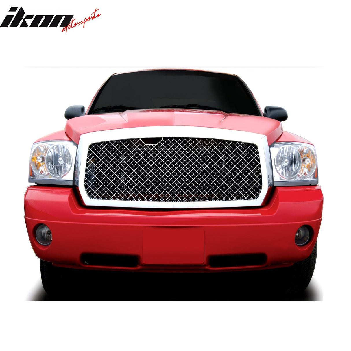 2005-2007 Dodge Dakota Chrome Front Hood Grille ABS Bently Mesh Style