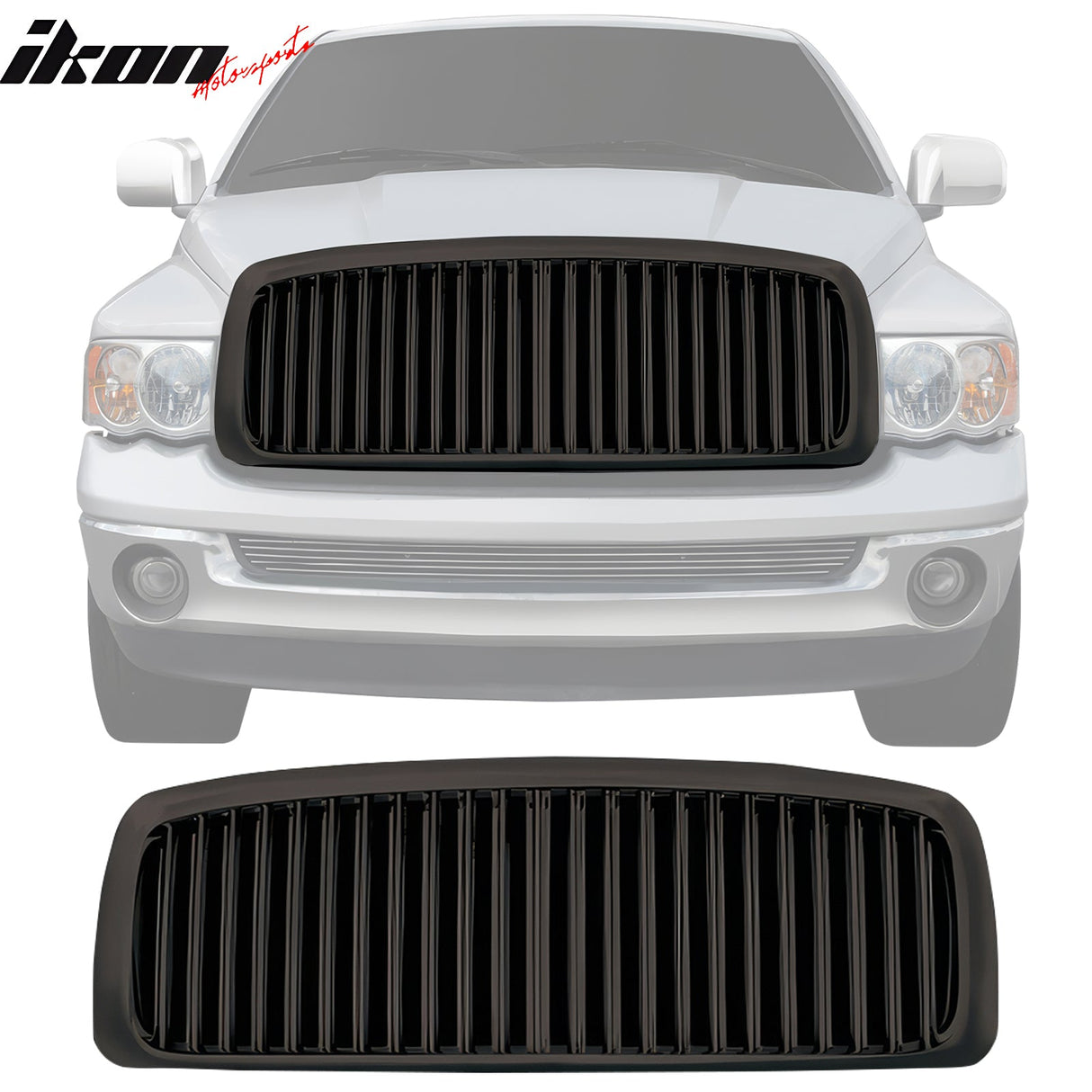 2002-2005 Ram 1500/2500/3500 Vertical Style Bumper Upper Grille ABS