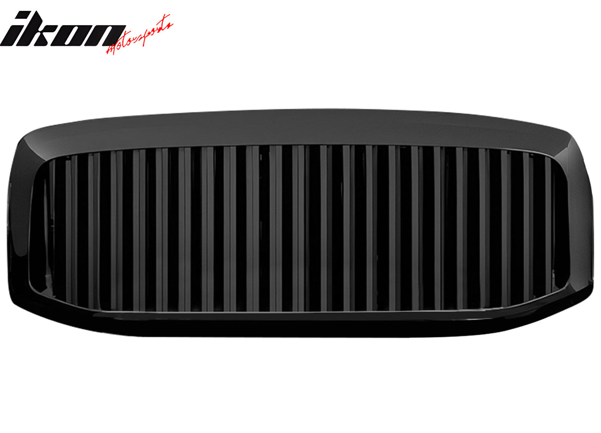 2006-2008 Ram 1500/2500/3500 Vertical Style Upper Grille Black ABS