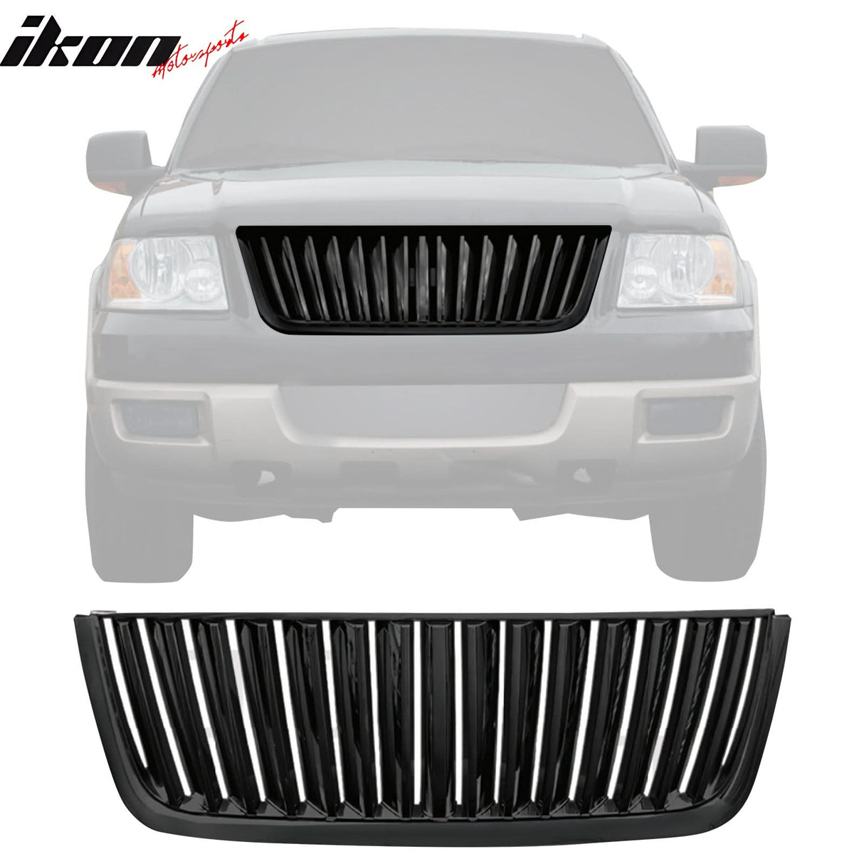 2003-2006 Ford Expedition Vertical Style Front Bumper Grille Black ABS