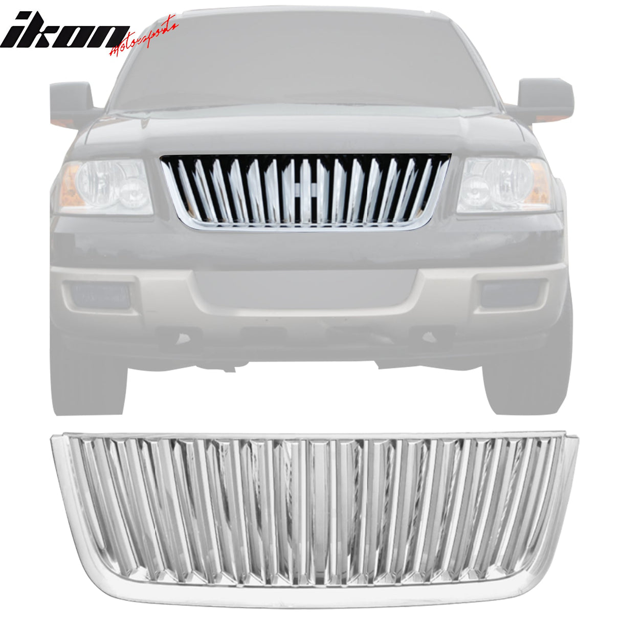 2003-2006 Ford Expedition Vertical Style Front Bumper Grill Chrome ABS
