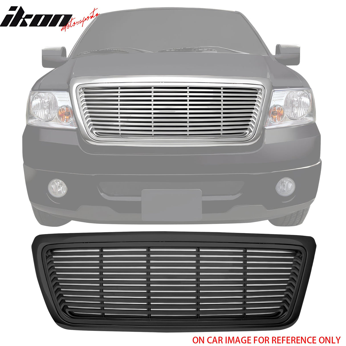 2004-2008 Ford F-150 Horizontal Billet Style Black Front Grille ABS
