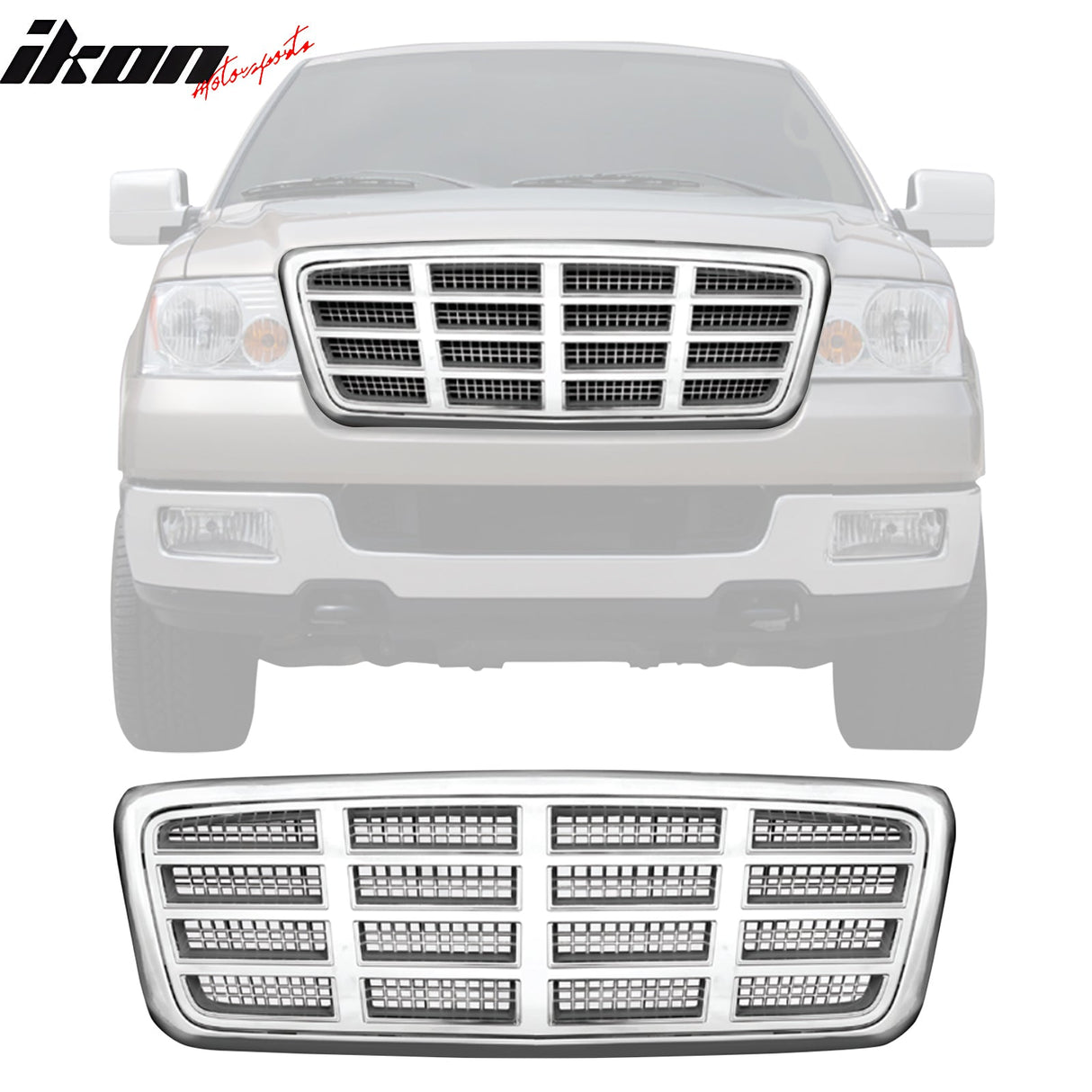 2004-2008 Ford F-150/Cadillac Escalade Mesh Chrome Front Grille ABS