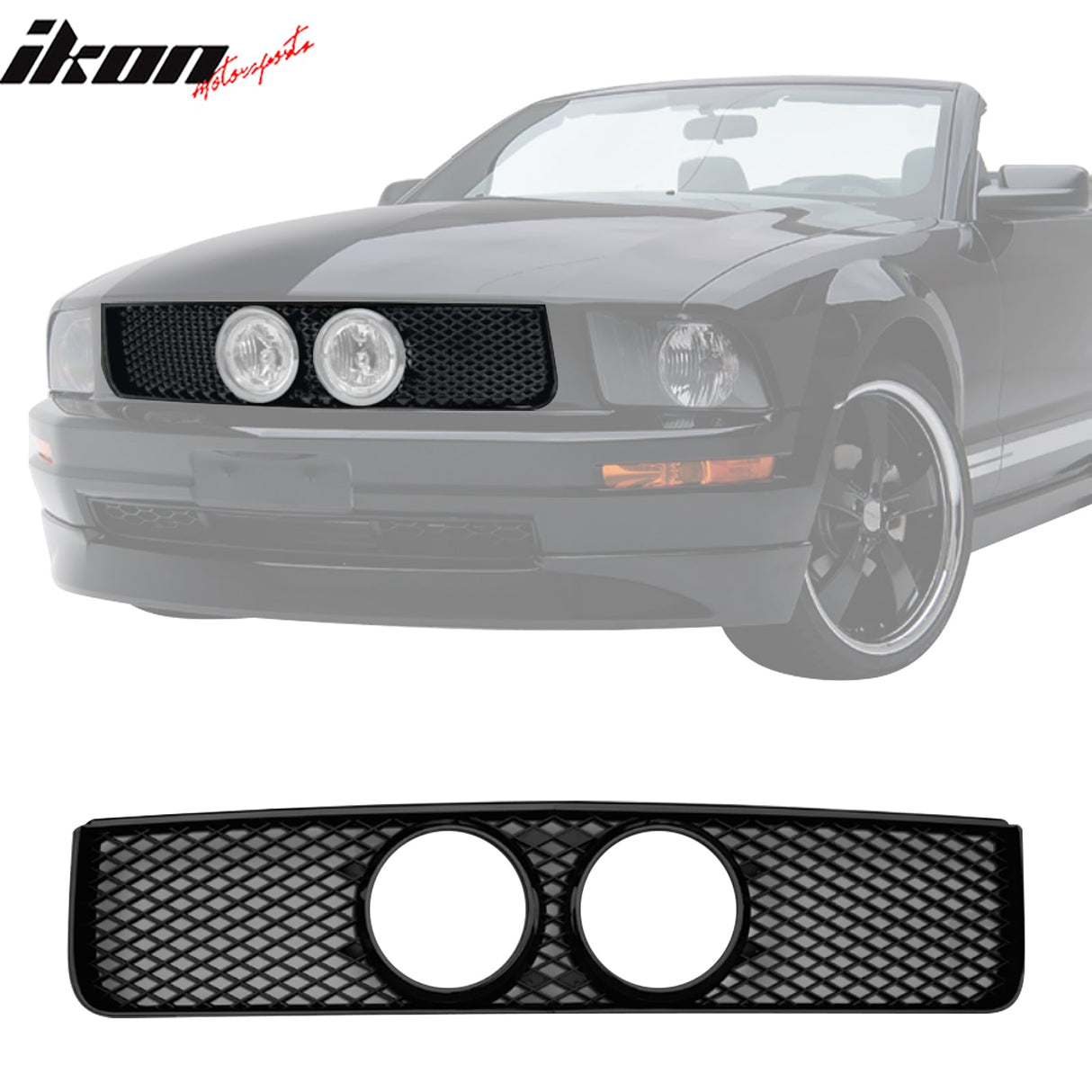2005-2009 Ford Mustang GT Eleanor Style Black Front Upper Grille ABS