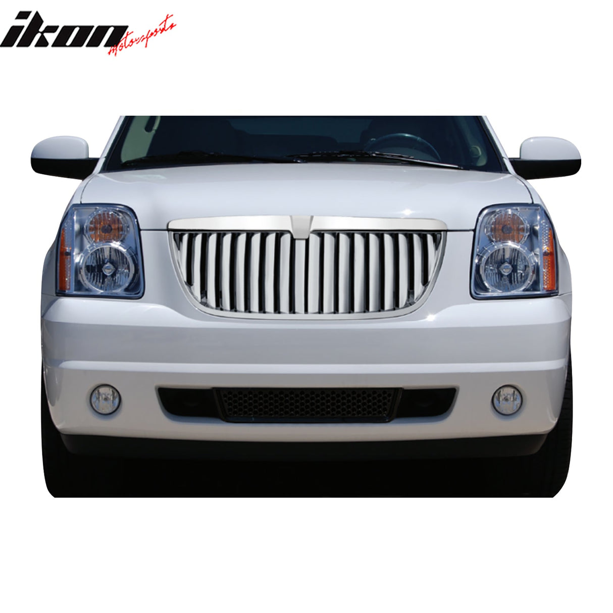 2007-2014 GMC Yukon Vertical Style Chrome Front Upper Mesh Grille ABS